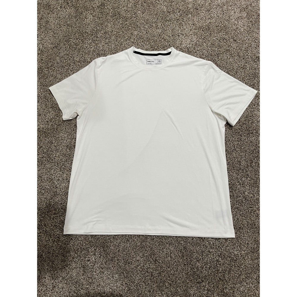 Public Rec Adapt Tee Mens XL White Short Sleeve Crewneck Performance T-Shirt